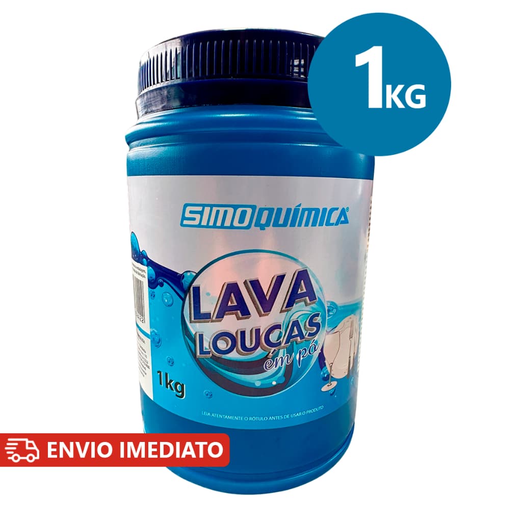 Sabão Detergente Em Pó para Máquina de Lavar Louças 1kg Simoquímica Limpeza Profunda Brilho Intenso