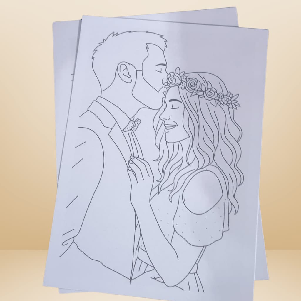 Suas fotos em Desenhos para Colorir - Papel 180g, Um Momento a Dois!