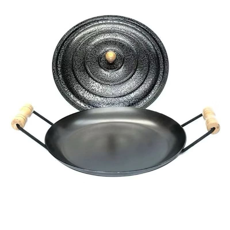 Disco de Arado Médio 42 cm Frigideira Bifeira de Aço P/Macarrão na Chapa Com e Sem Tampa a Escolher