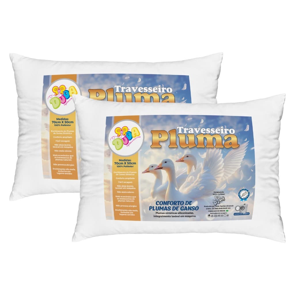 Travesseiro Fibra Siliconada 70 cm x 50 cm Super Macio