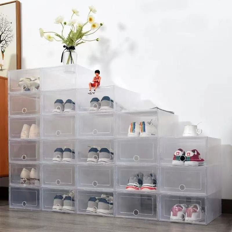 Caixa Organizadora De Sapatos Calçados Montável Com Tampa Multiuso Dobrável