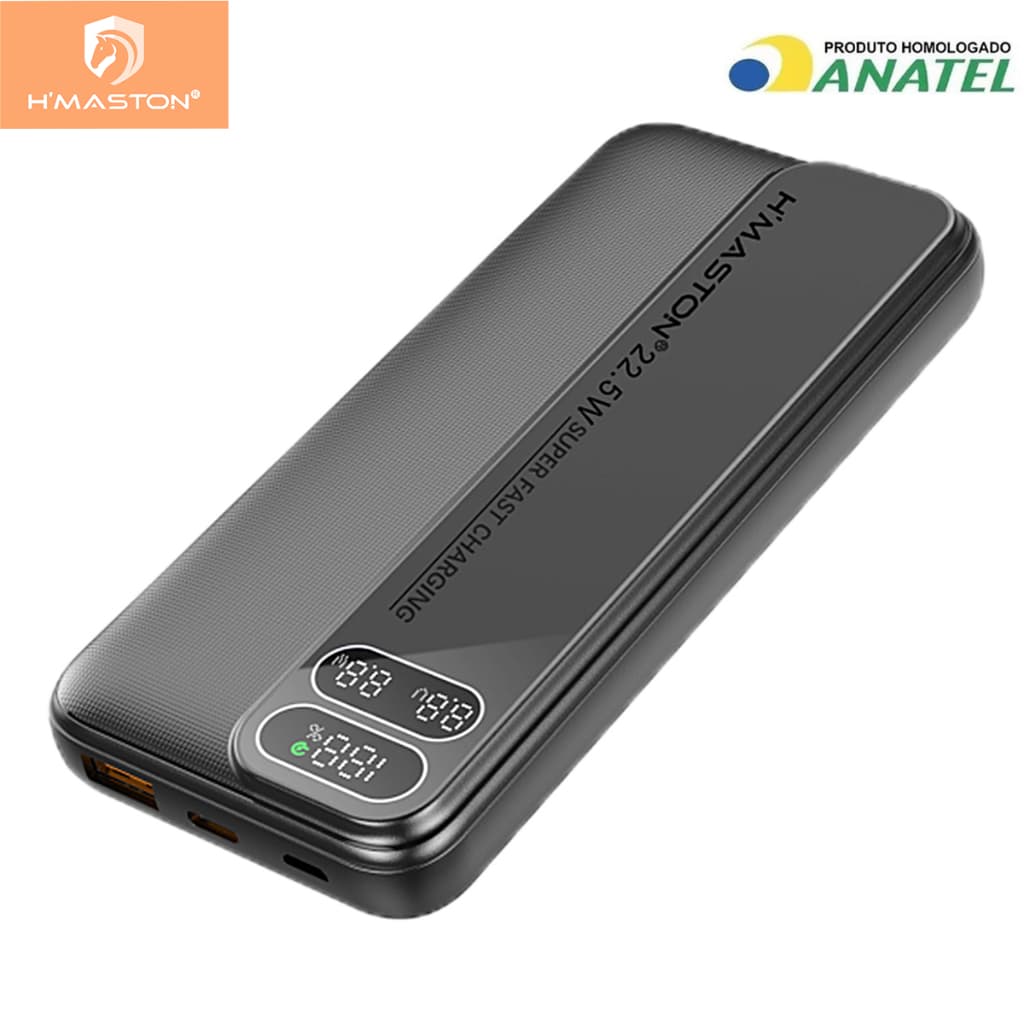 H'maston YD51 Power Bank 10000mAh mah turbo 22.5W Carregador Portátil Com Indicador De Bateria