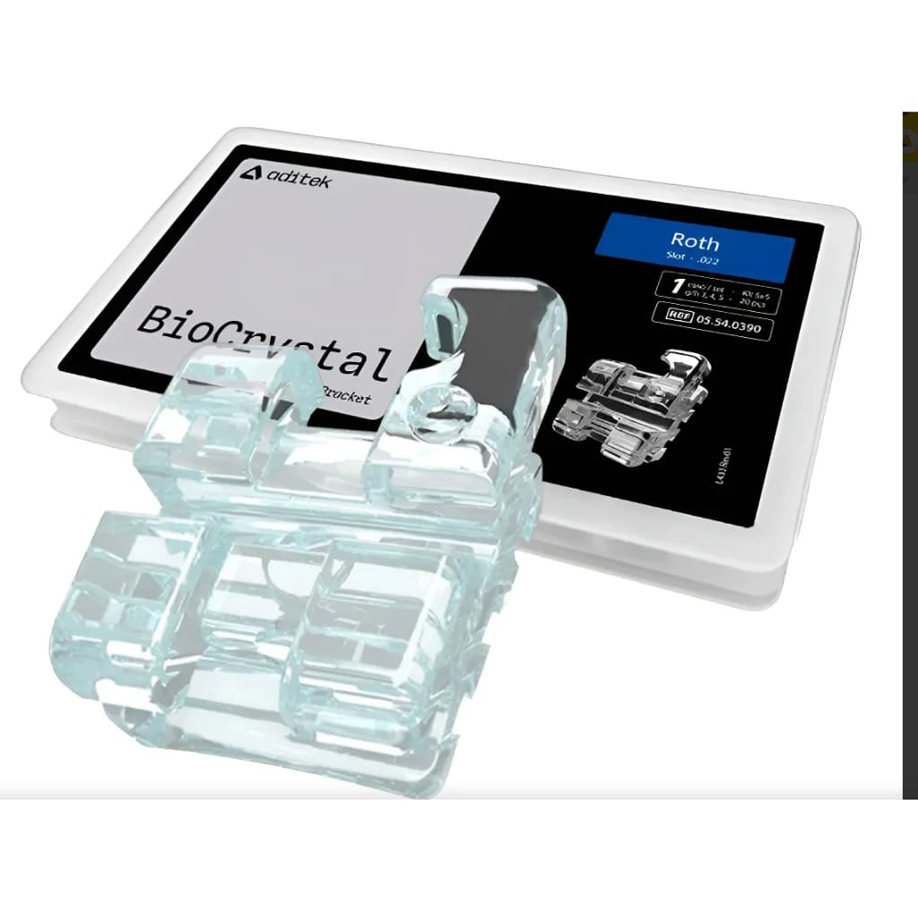 Braquete Estetico Biocrystal Transparente Resistente C/20 - Aditek