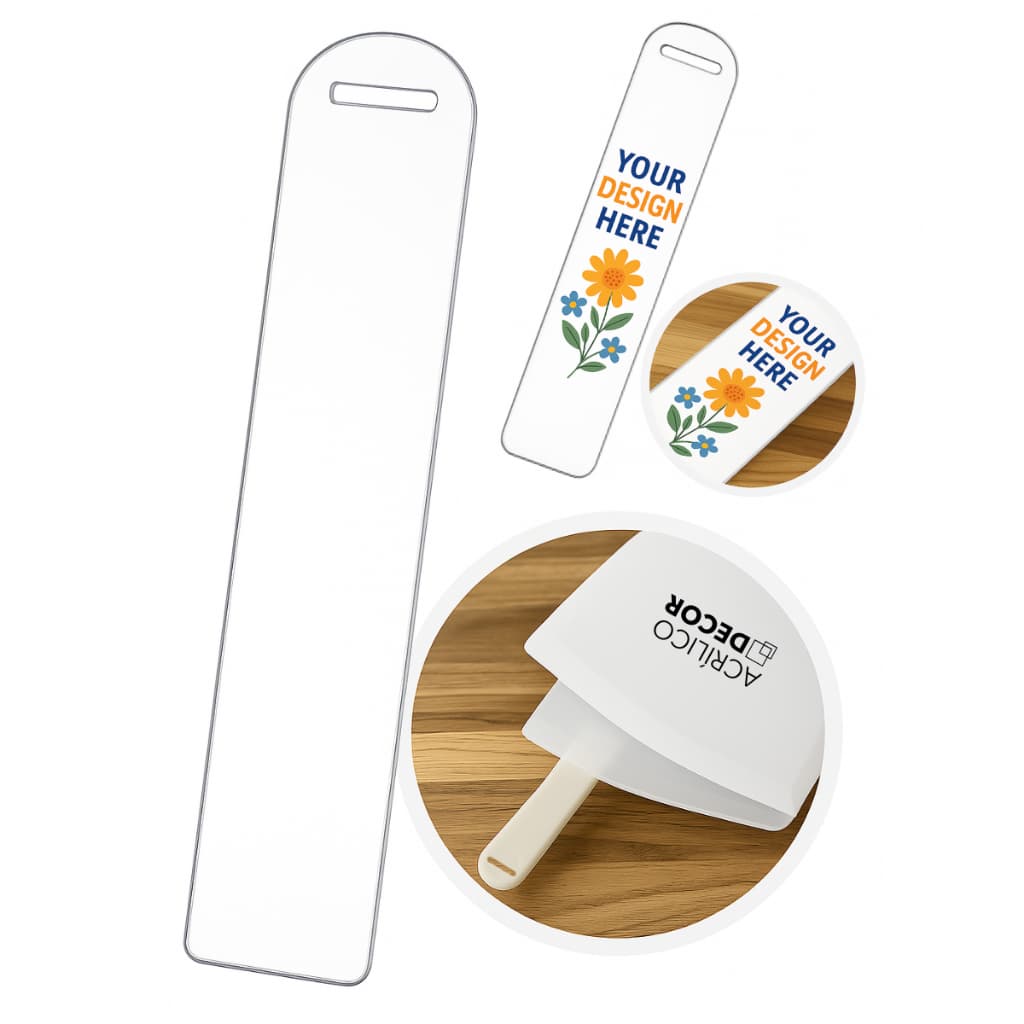Marca Página em Acrílico KIT (10 - 20) UN - Marcador para Leitura, Personalização Artesanato