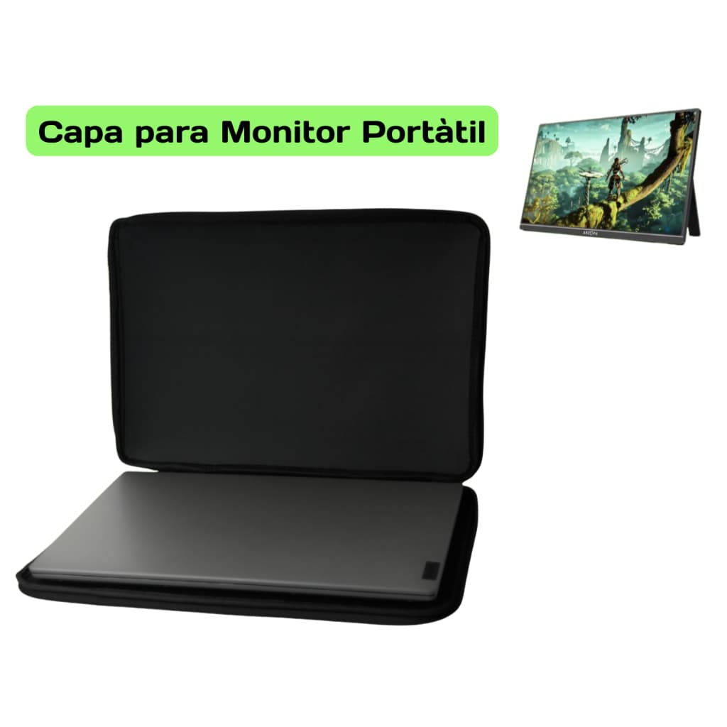 Capa Case Pasta Protetora Monitor Portátil Transporte Seguro 14.1 / 15.6  16.1. 17.3 Polegadas