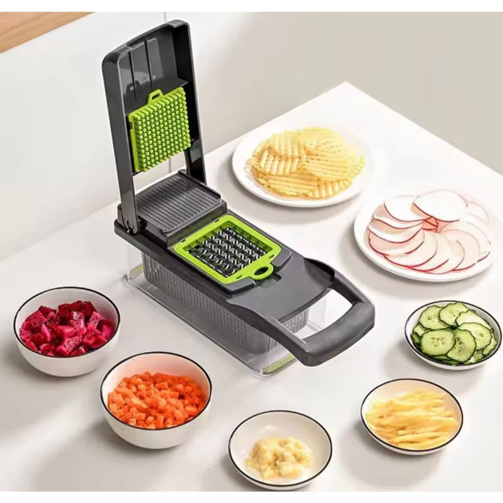 Cortador Multifuncional 16 em 1 - Fatiador Profissional para Verduras, Frutas e Legumes