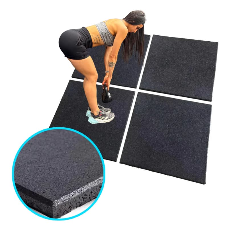 Kit 10 Pisos Emborrachado Academia Crossfit 2,5 Metros 50x50cm 15mm