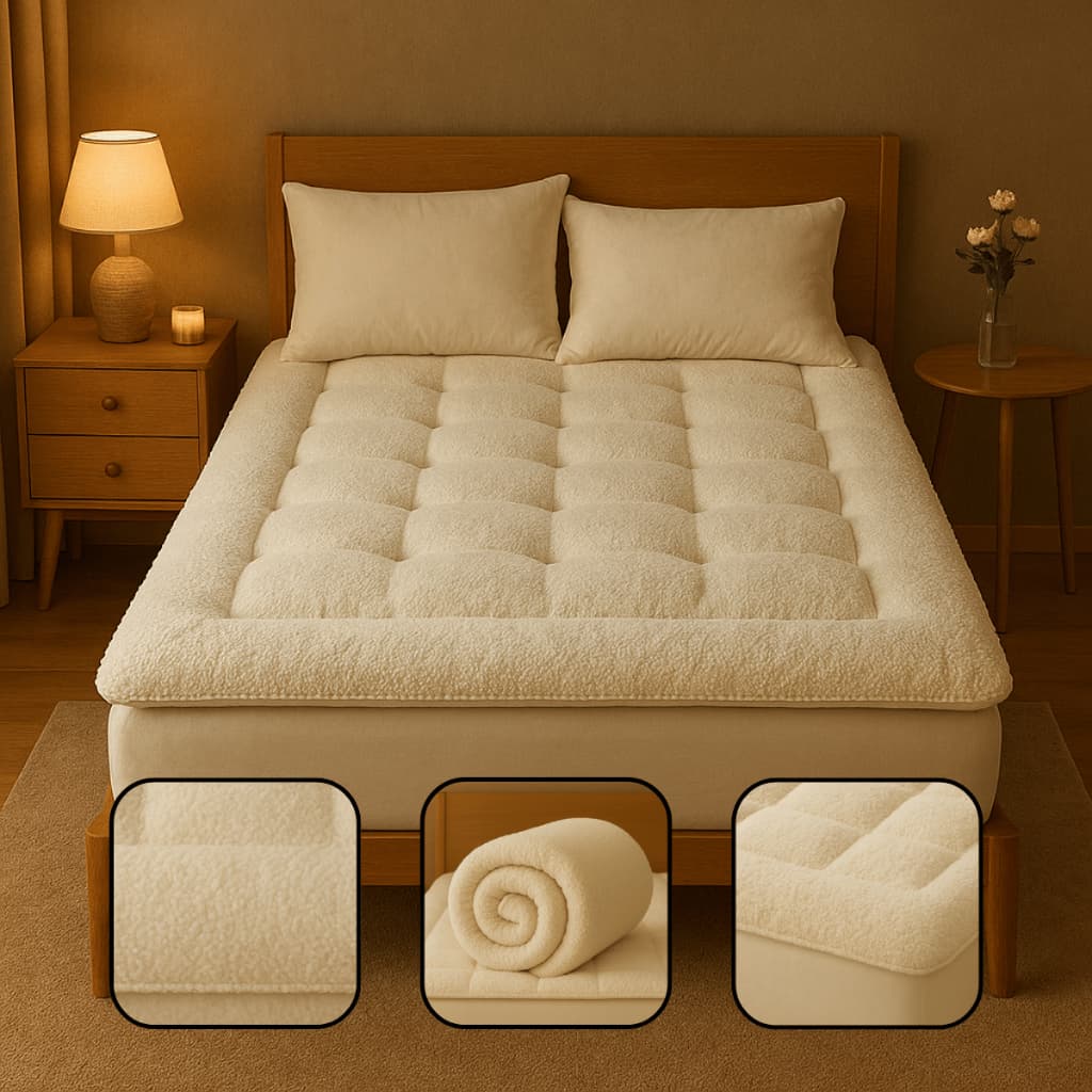 Protetor de Colchão Pillow Top Sherpa Macio 400 Fios Soft Pele de Carneiro