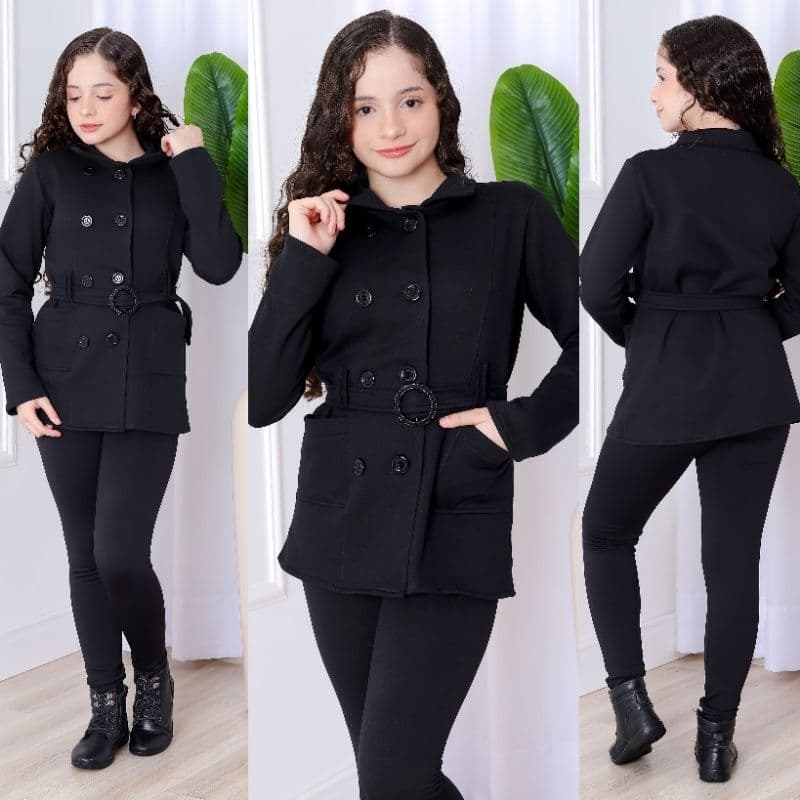 CASACO SOBRETUDO INFANTO JUVENIL MOLETOM