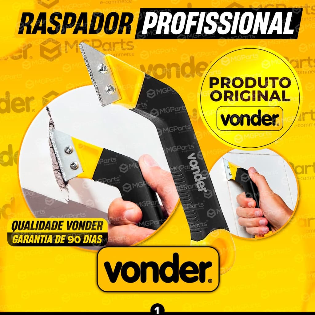 Raspador de Rejunte Profissional Vonder Dupla Lâmina de Tungstênio Cabo Emborrachado Removedor Argamassa Silicone