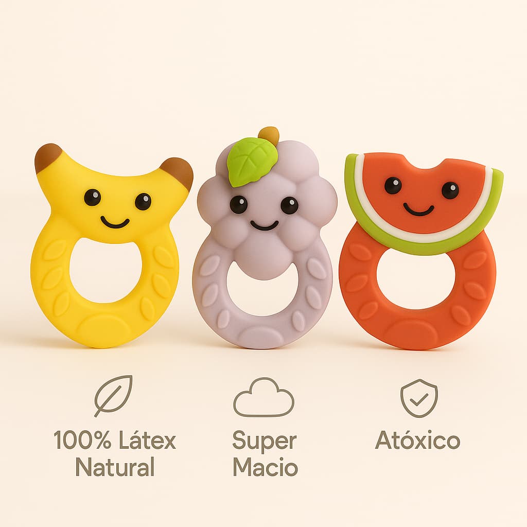 Mordedor Bebê 100% Natural Super Macio Alívio Gengiva Livre de BPA Colorido e Divertido Brinquedo Banho Textoy Presente