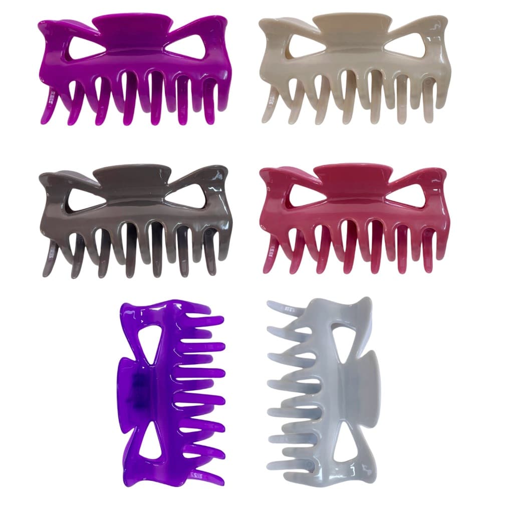 12 Piranhas Grandes Modelo Tradicional Coloridas Prendedor Para Cabelo