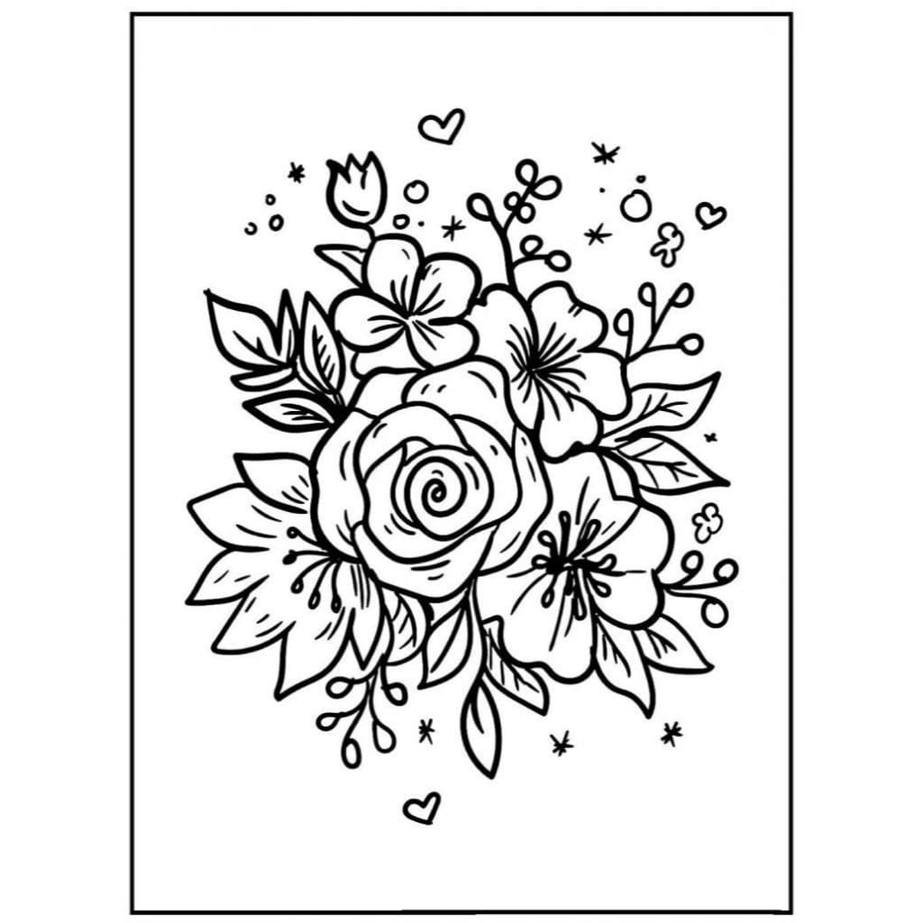 Desenho de Flores para Colorir 100 Unidades
