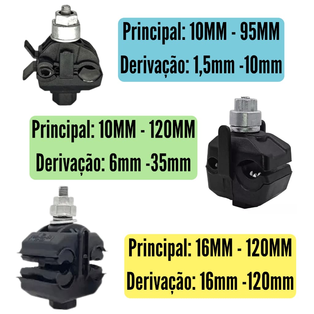 Conector Piercing Intelli/Incesa Derivaçao Perfurante Morcego de 10-95mm ou 35-120mm Reforçado