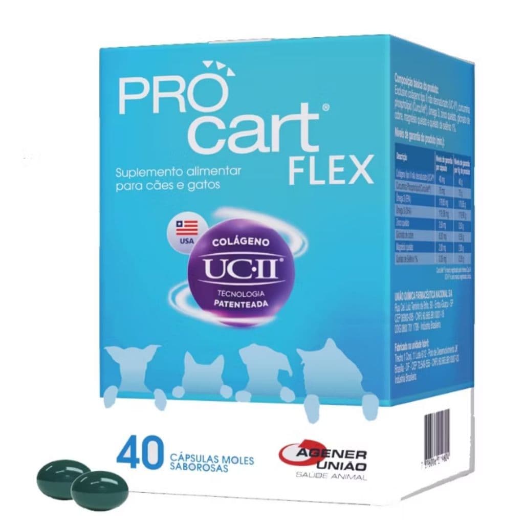 Procart Flex Cães E Gatos (colágenos) C/ 40 Capsulas Agener