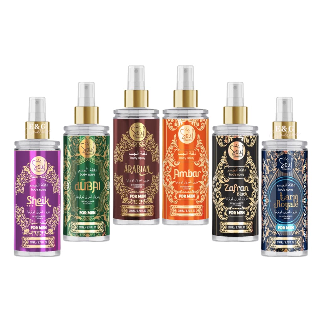 Body Splash Desodorante Colônia Árabe Masculino Soul Cosméticos 200ml
