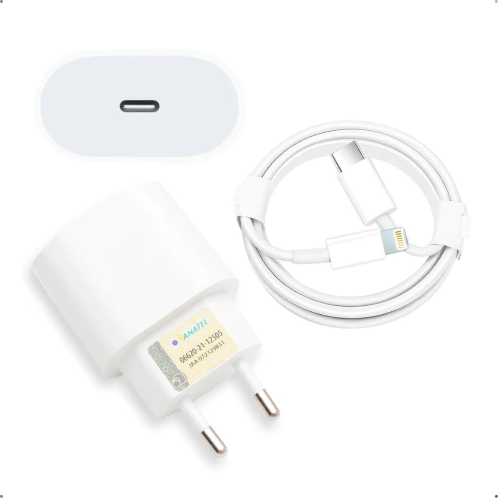 Carregador Turbo Usb 20w Para iPhone 11 12 13 14 15 Pro Max