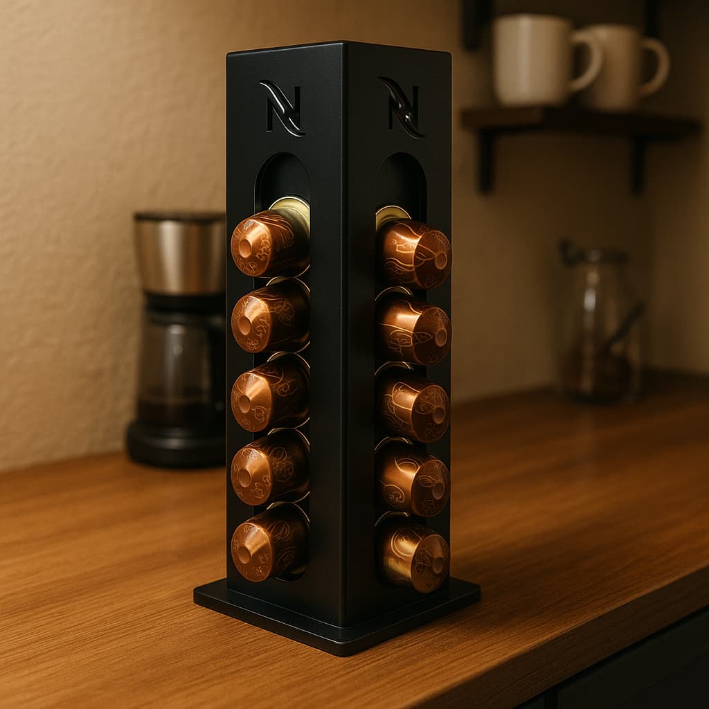 Suporte Porta Capsulas Café Torre Nespresso Cafe Mdf Preto Organizador Cantinho Do Café