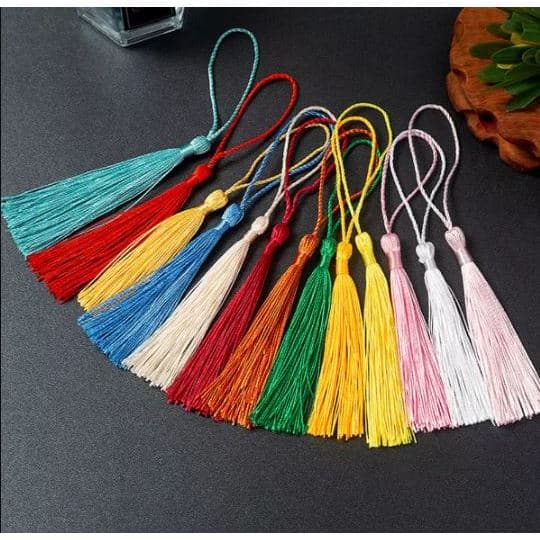 Kit 10/20/30/40/50 Pingente para Tassel Franja Cores aprox.13cm com 110 a 120 Flanjas