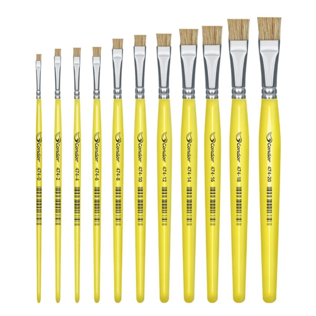 Pincel Condor 474 Chato Pelo Naturais Cabo Curto