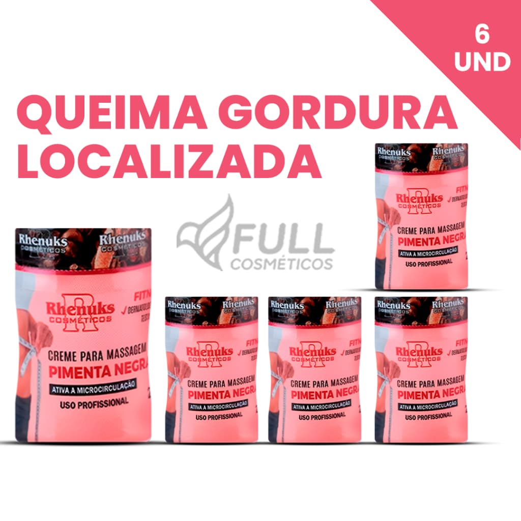 Kit 6 Gel Redutor Pimenta Negra Gordura Celulite Estrias Modelador 200g