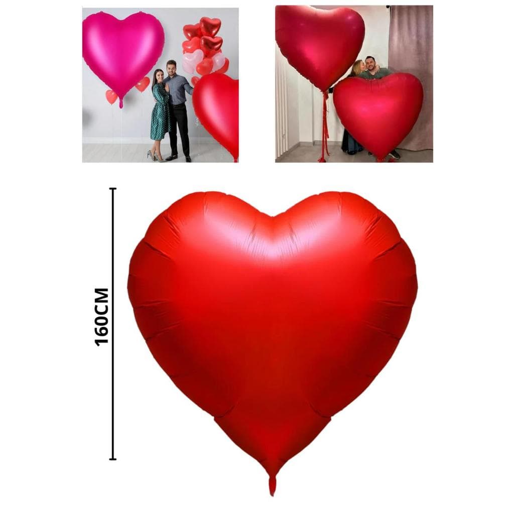 Balão Metalizado Coração 163cm 63 polegadas festas decoração enfeite mãe dia dos namorados