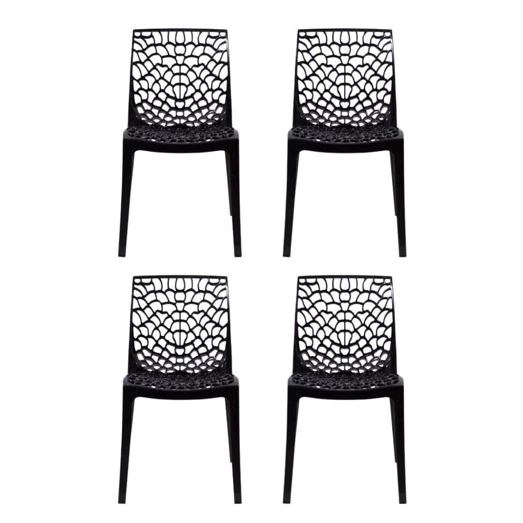 Gruvyer Cadeiras 4 Unidades Área Gourmet Sala Cor Preto