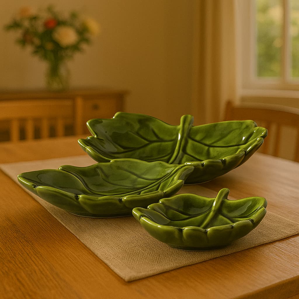 Kit Folha Outono Cerâmica Louças Petisqueira Rústico Decoração Mesa Posta Molhos Geleias Pimenta Manteiga