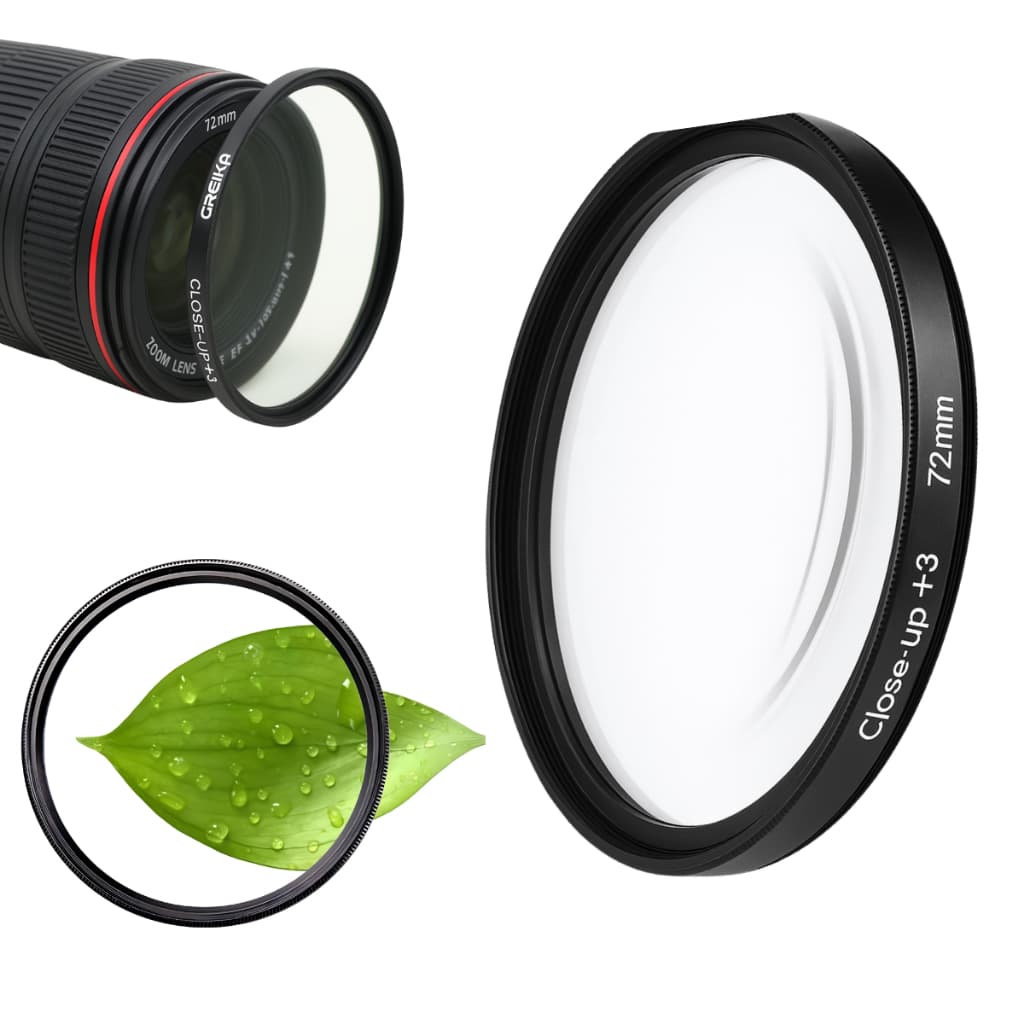 Filtro Close Up +3 Macro 72mm - Greika Ideal para Macrofotografia