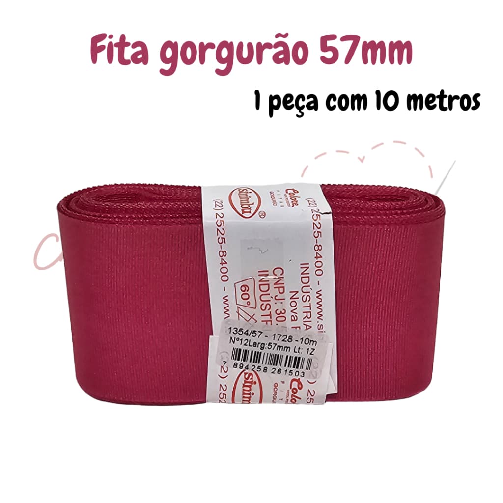Fita Gorgurão Sinimbu 57mm largura com 10 metros - Ref: 1354/57