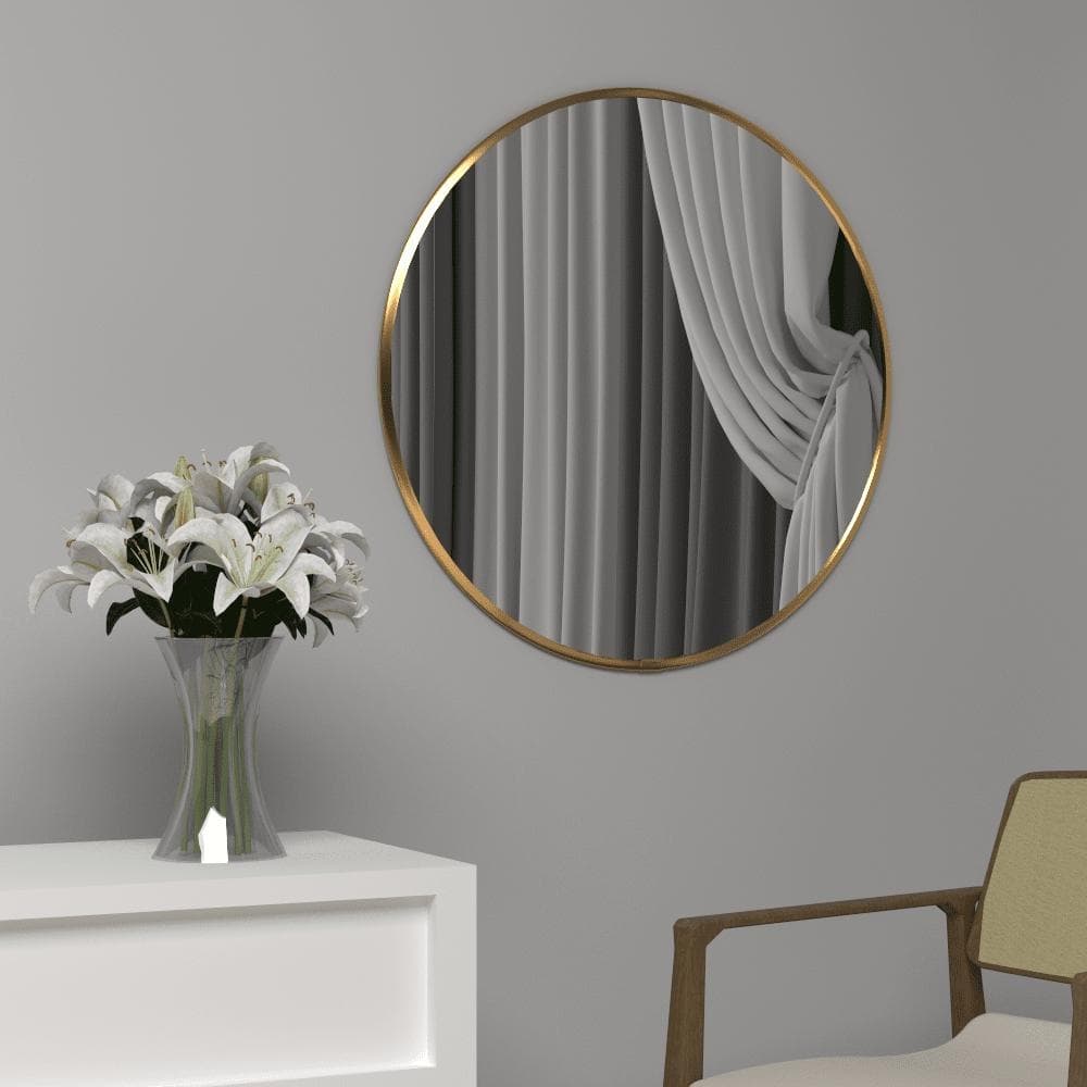 Espelho Redondo Moldura Maleável Grande Quarto Banheiro Salão