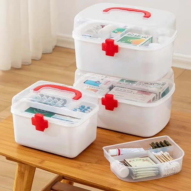 Maleta Caixa Primeiros Socorros Organizadora De Medicamentos e Remédios C/ Bandejas Emêrgencia