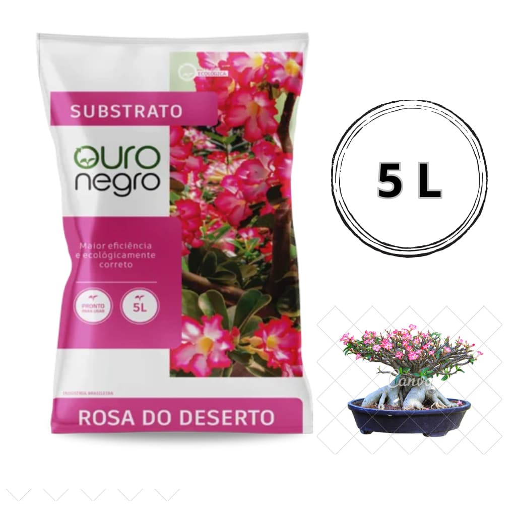 Substrato para Rosa do deserto Ouro Negro - 5 Litros
