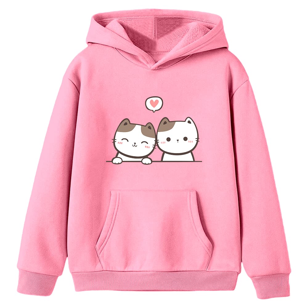 Moletom Infantil Gatinhos Apaixonados Cats Gatos Canguru