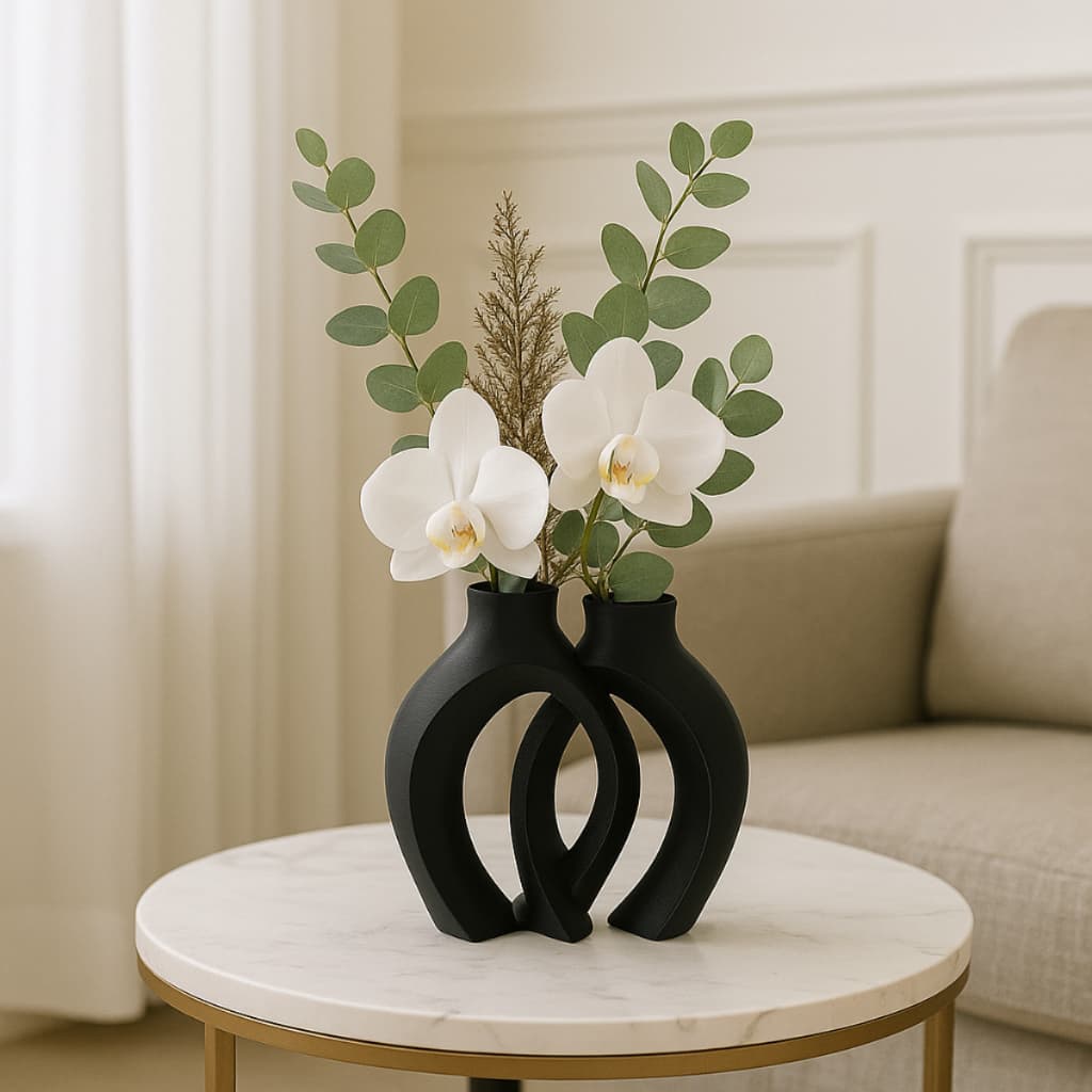 Vaso Decorativo - Decoração Para Diversos Ambientes - Impressão 3D - Vaso Duplo Moderno