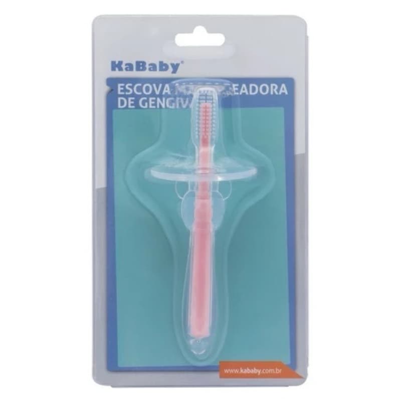 Escova Massageadora de Gengiva KaBaby Azul - Rosa