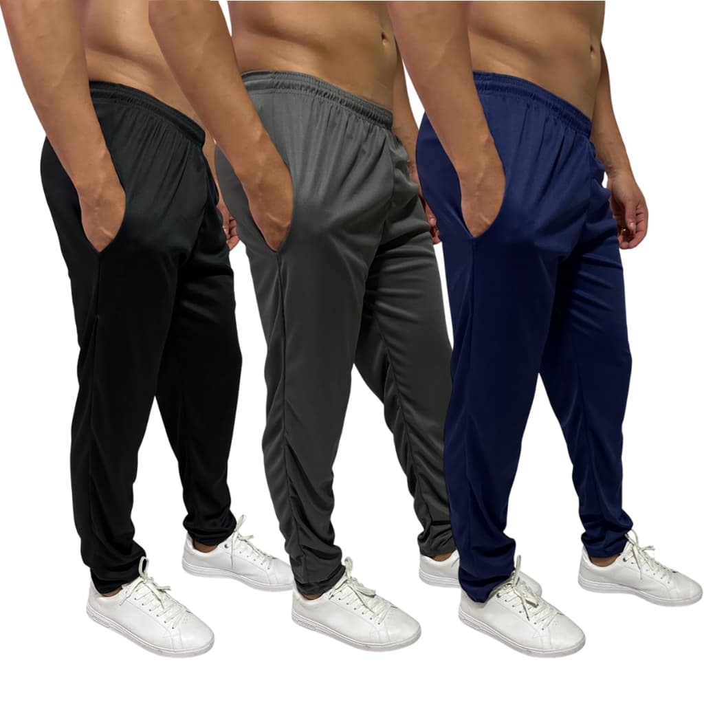Kit 3 Calças Masculina Dry Fit Lisa Esportiva Básica Meia Estação Treino Futebol Academia
