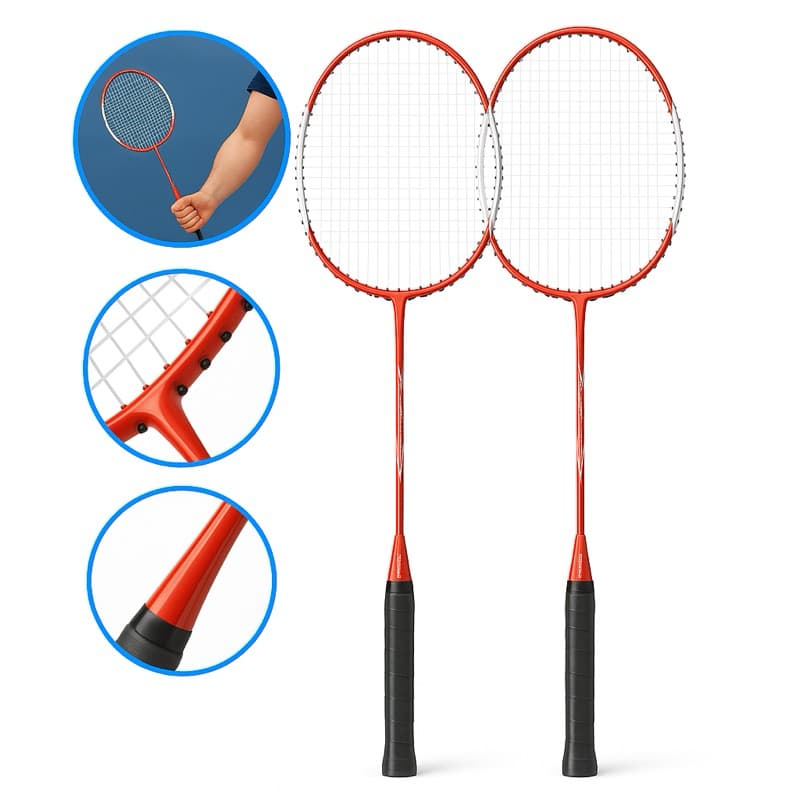 KIT 2 Raquetes de Badminton Diversão Profissional + Capa