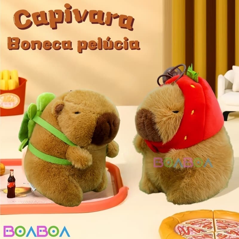 Boneca de pelúcia simulada capivara , mochila pingente chaveiro boneca, presente surpresa