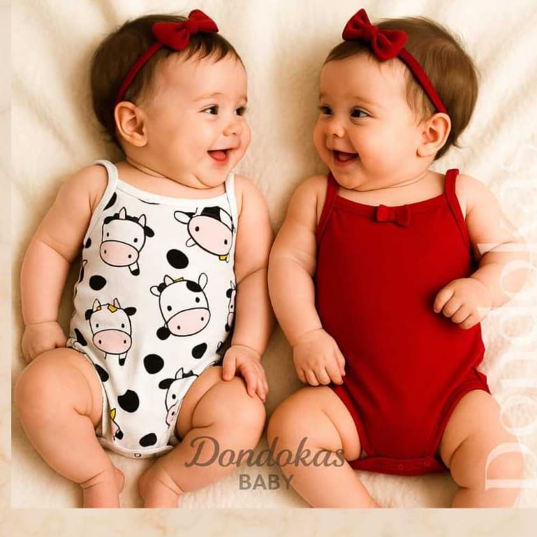 Kit com 2 Body Bebe Menina Alcinha Algodão Roupa de Bebê Conjunto Borys para Bebê do M ao GG