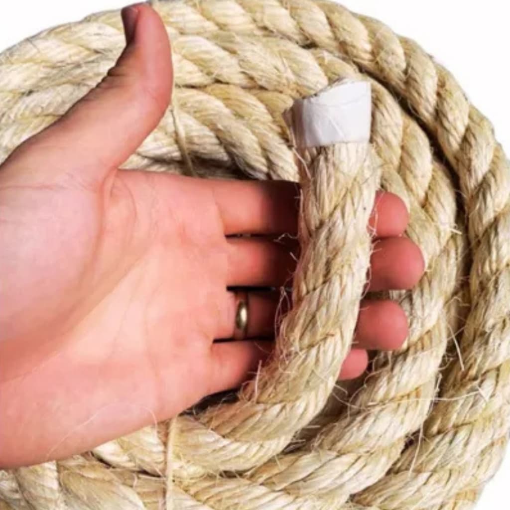 Corda De Sisal 32mm 2 Metros Naval Reforçada Decoração Artes
