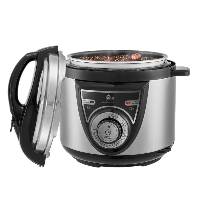 Panela De Pressão Elétrica Para Cozinha Casa Cozimento Comida Mecânica 4 Litros Aço Inox - Kian