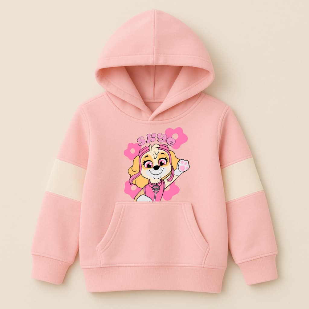 Moletom Infantil Menina Patrulha Canina Inverno Quentinho Skye Capuz