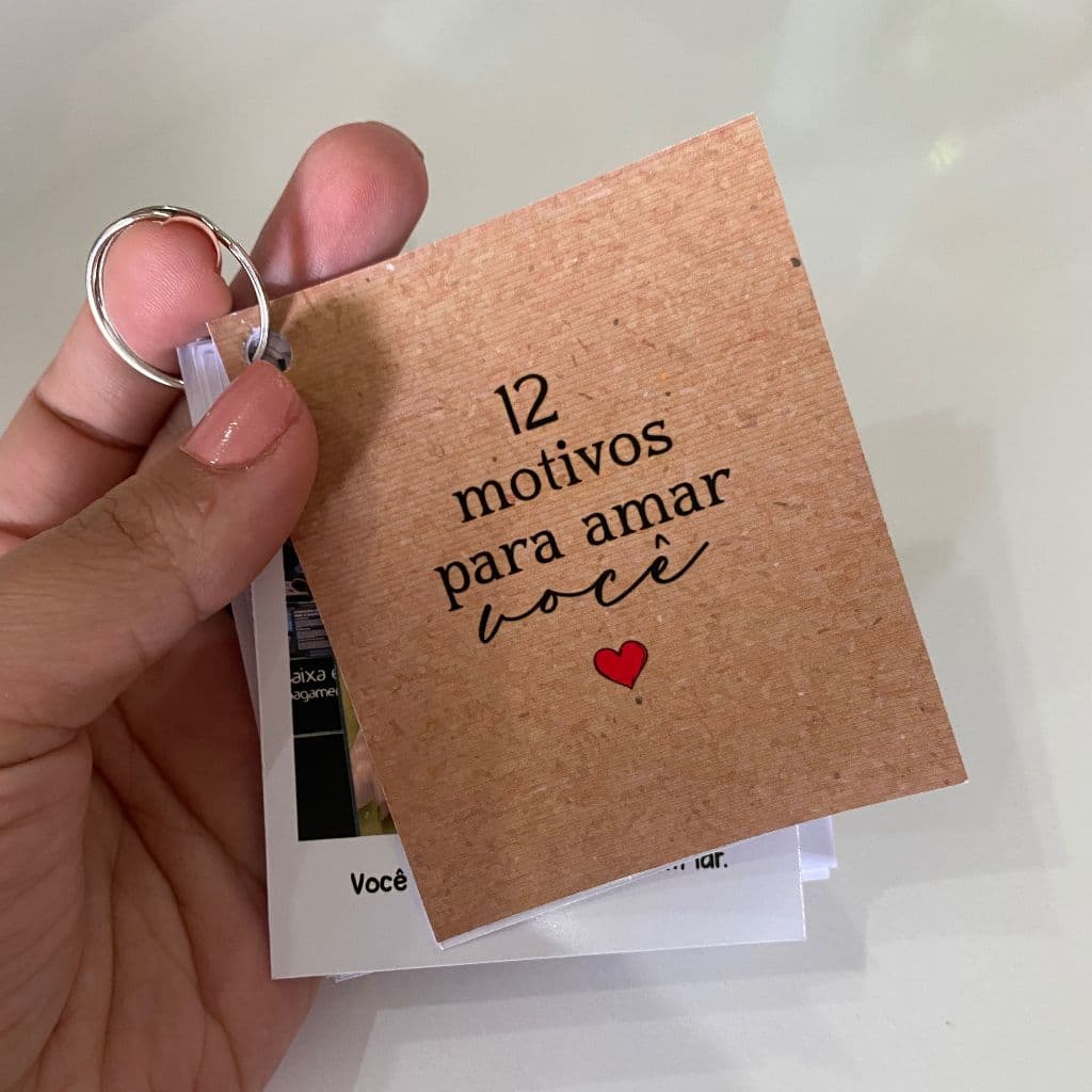 Mini álbum - 12 motivos para amar você / Presente Dia dos Namorados e Aniversário de Namoro / Presente Criativo