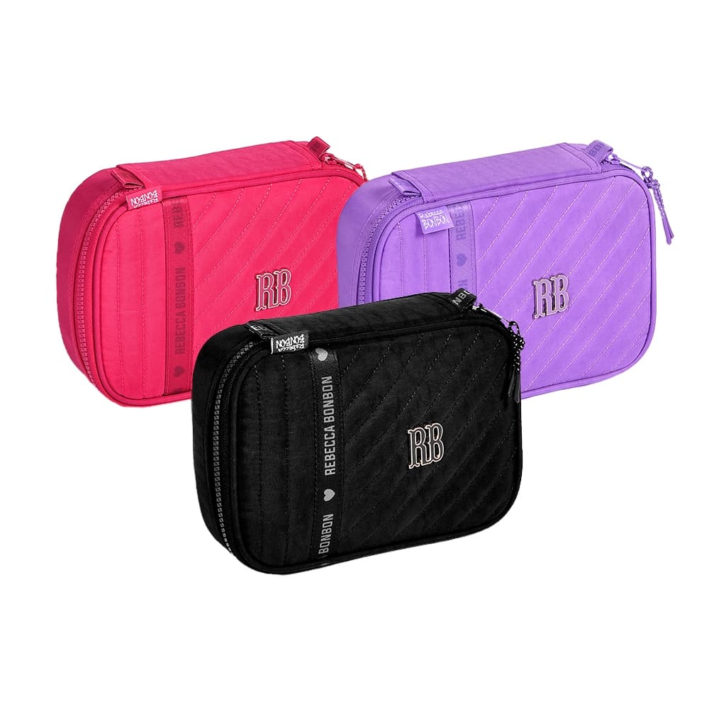 Estojo Universitário Grande Vários Modelos 36 Elásticos Capacidade Para 100 Pens - Promoção