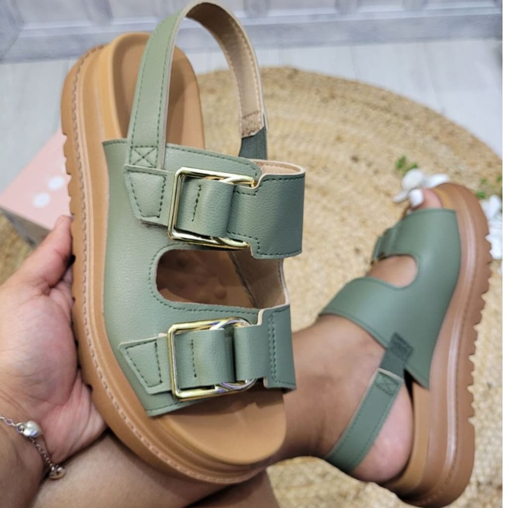 Sandália Feminina Velcro Fivela Modare Original Ultraconforto Papete Plataforma Conforto Calce Fácil