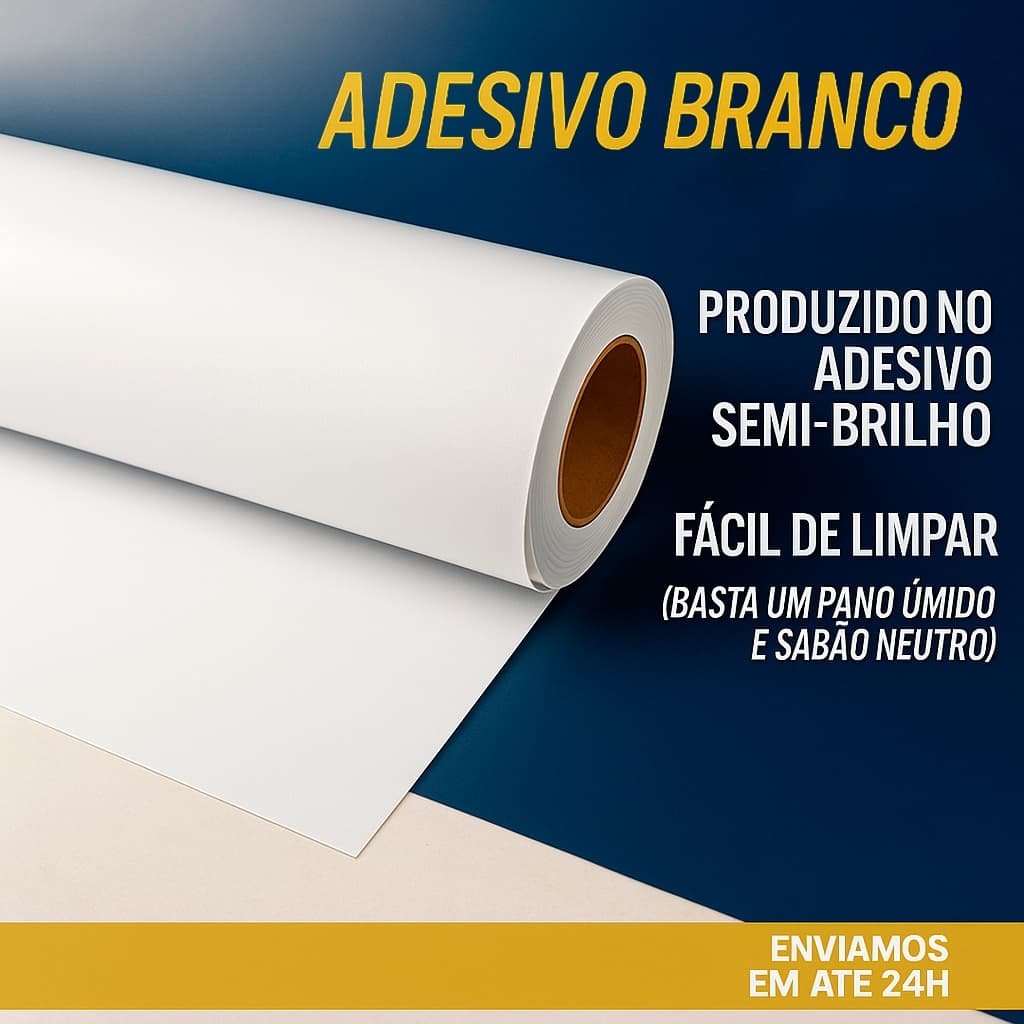 Adesivo de Vinil Lavável Branco | Impermeável, Antifungo, Ideal p/ Móveis e Eletrodomésticos