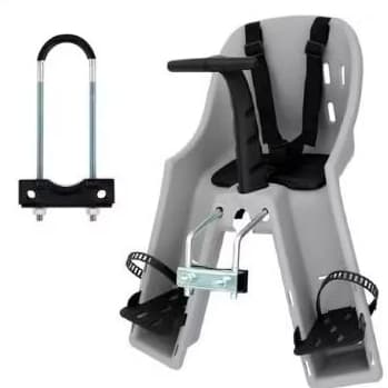 Cadeirinha Bicicleta Infantil KALF BABY BIKE Cor Cinza/preto