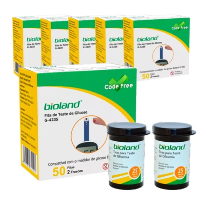 Kit Fitas de glicose para Glicosímetro Modelo G-500 / G-425-3 / G-500 Bioland