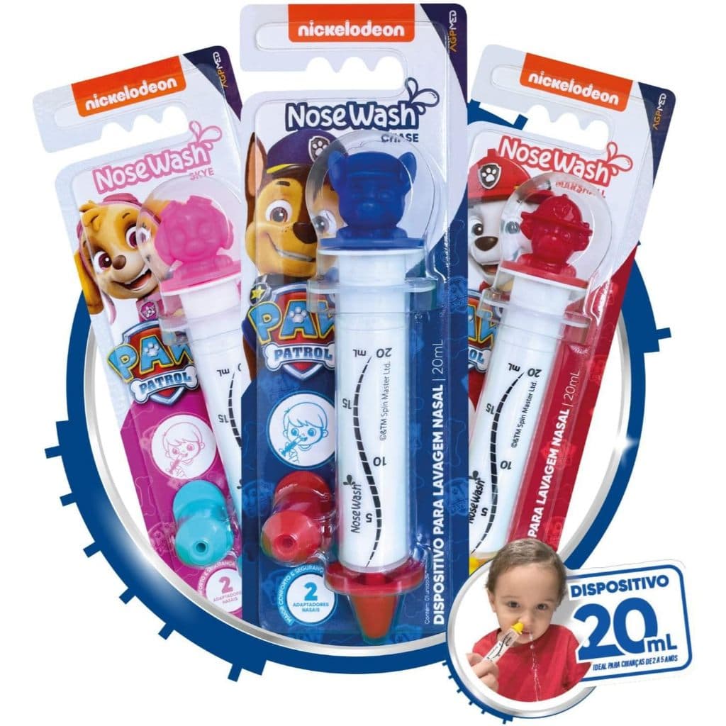Dispositivo para lavagem Nasal Nosewash Grande 20 ML Seringa Patrulha Canina